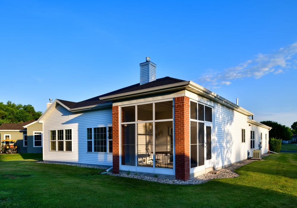 The facade of a cottage at Touchmark on West Prospect in Appleton, Wisconsin