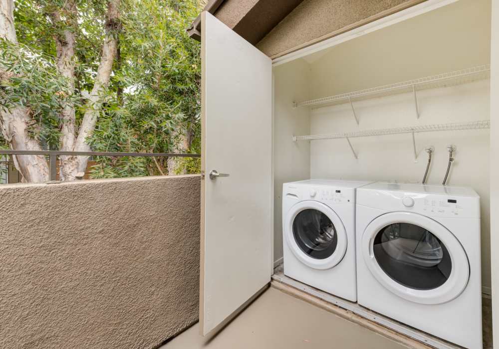 Washer and dryer connections at Seapointe Villas in Costa Mesa, California