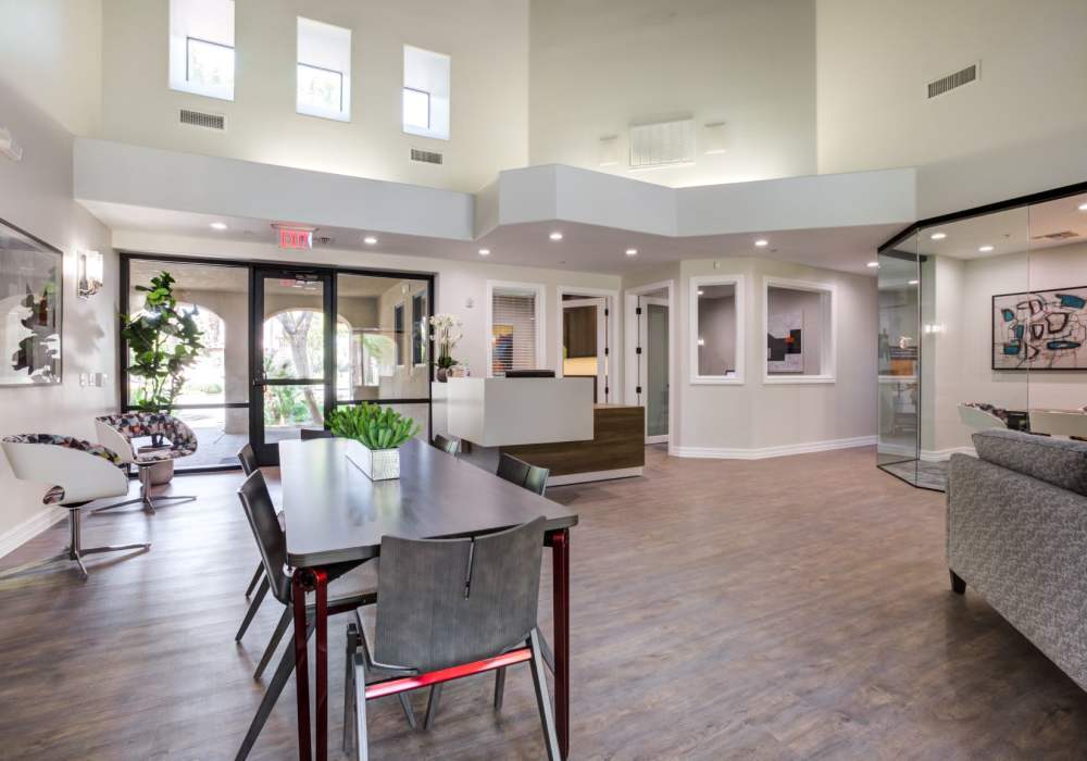 Community kitchen area at San Marquis in Tempe, Arizona