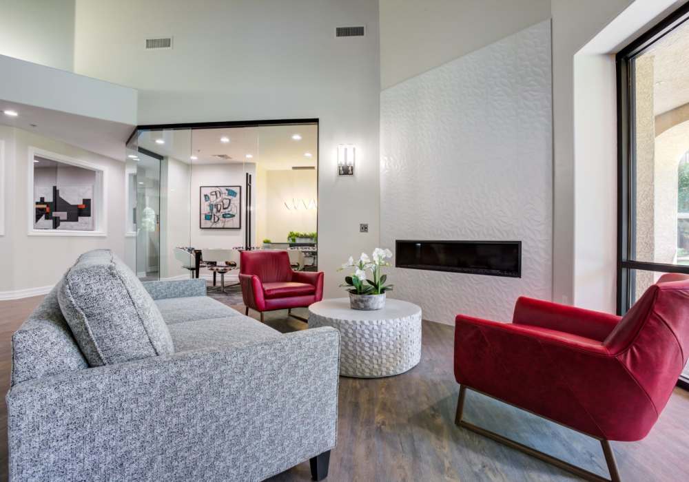 Community seating with couch at San Marquis in Tempe, Arizona