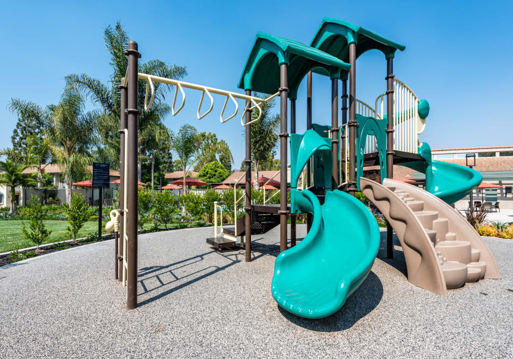 Onsite children's playground surrounded by well-maintained green grass at Sofi Ventura in Ventura, California