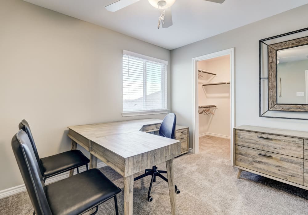 Nice desk in the office area of a model home at BB Living Harvest in Argyle, Texas