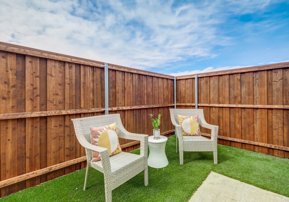 Private outside patio and grass area at Antigua at Lakewood Ranch in Lakewood Ranch, Florida