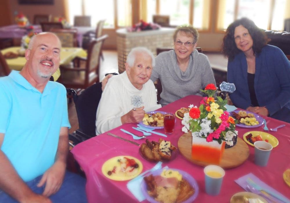 Residents and family enjoying a holiday at Wellington Place at Hartford in Hartford, Wisconsin