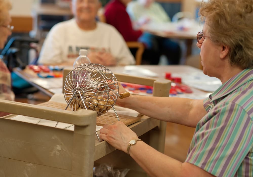 Residents playing bingo at Ingleside Communities in Mount Horeb, Wisconsin