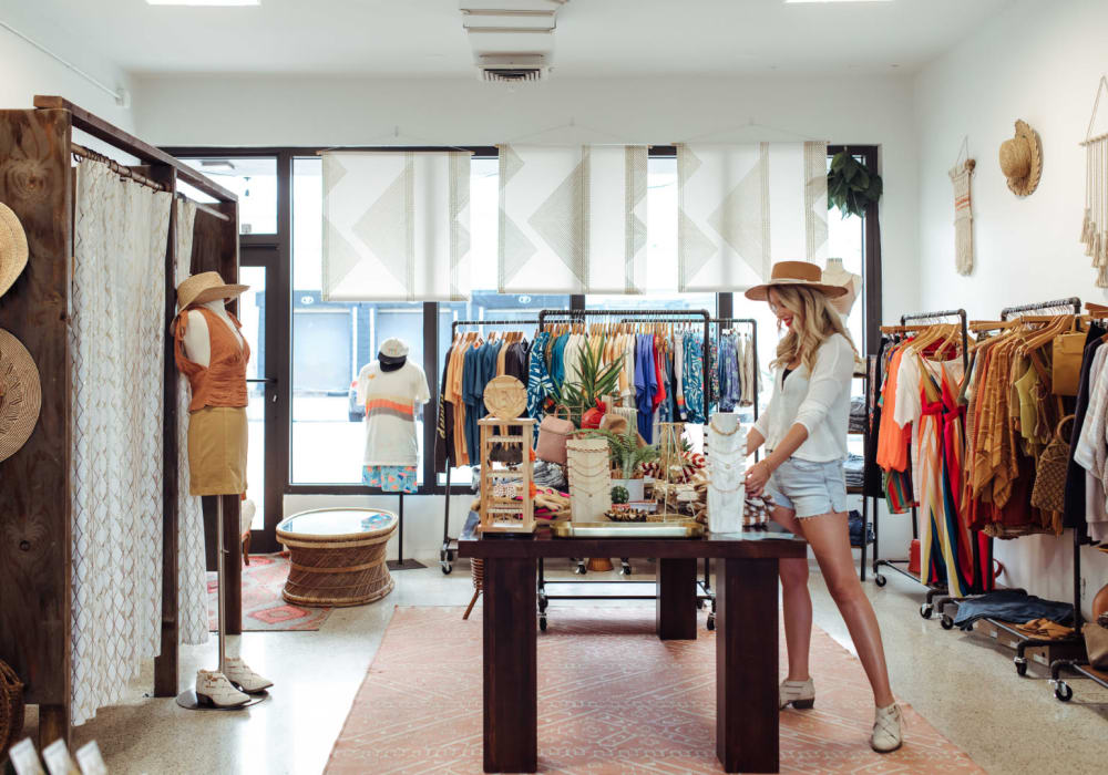 Clothes shopping at Motif in Fort Lauderdale, Florida