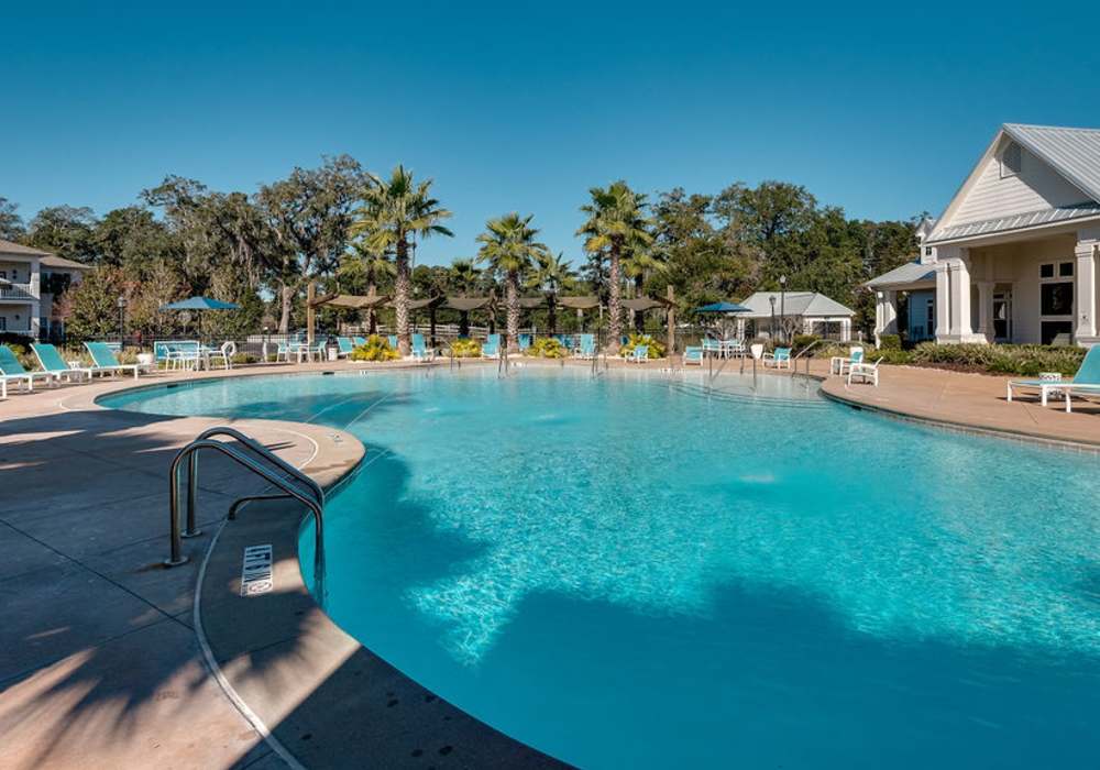 Swimming pool with great surrounding at Parc at Broad River in Beaufort, South Carolina