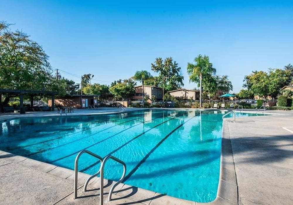Resort-style swimming pool at The Eleven Hundred in Sacramento, California