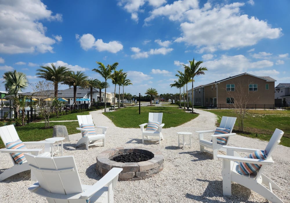 Fire pit area at Antigua at Lakewood Ranch in Lakewood Ranch, Florida