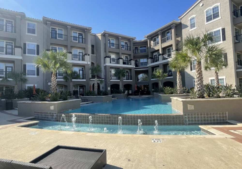 Resort-style pool at Heights on Katy in Houston, Texas, 