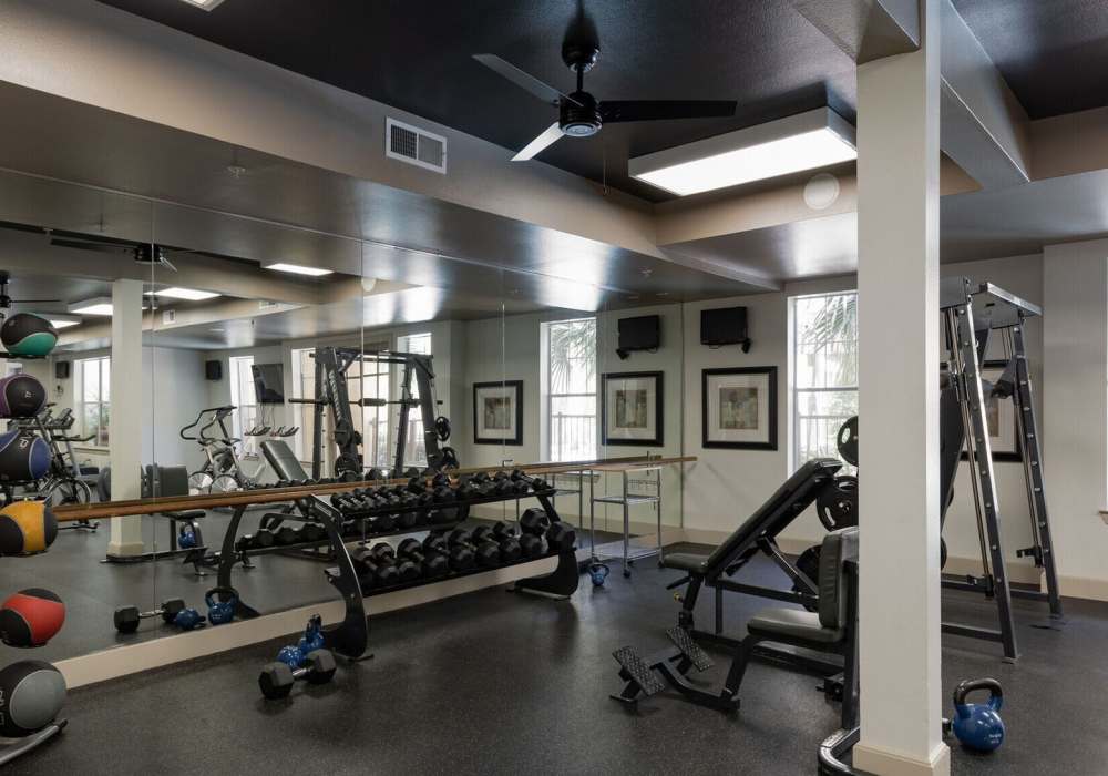 State-of-art fitness center at Heights on Katy in Houston, Texas, 