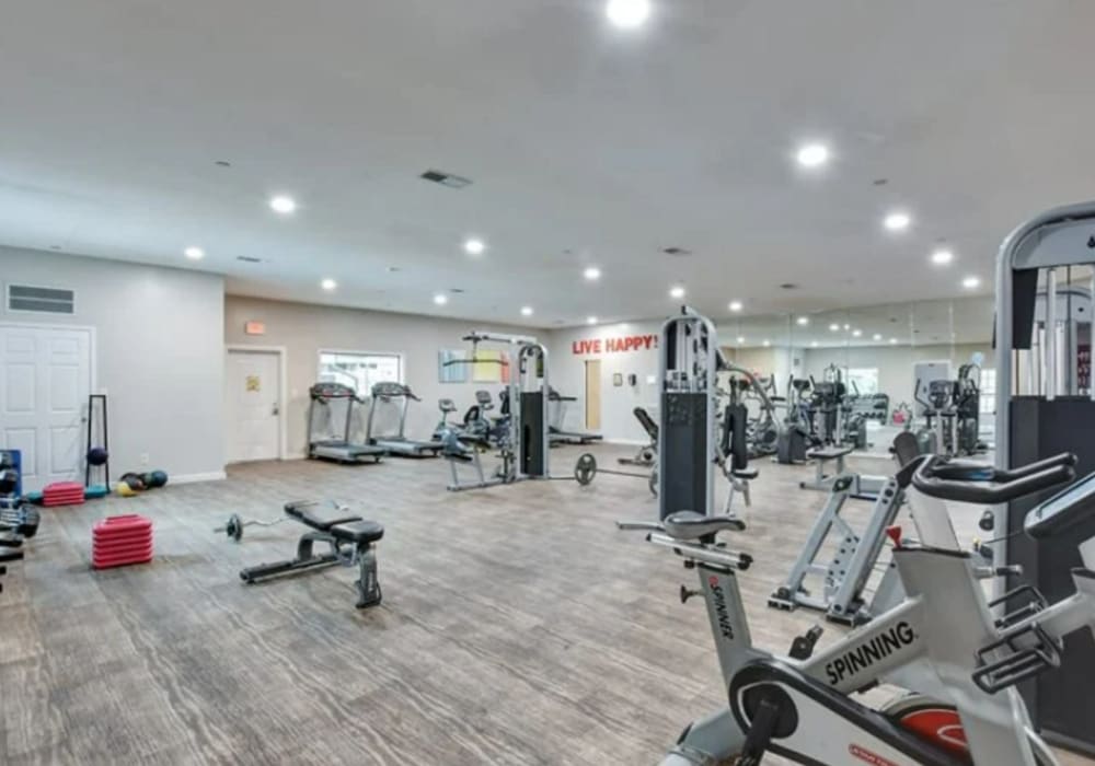 Spacious fitness center for the community at Array in Austin,Texas