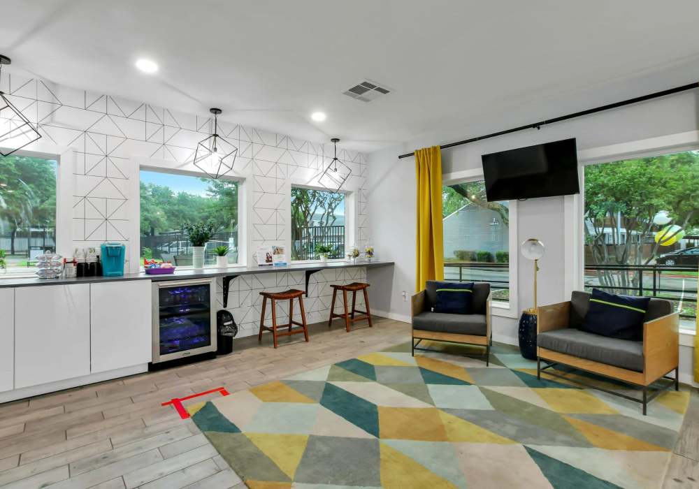 Large community room with a kitchen at Parkwyn Townhomes in North Richland Hills,Texas