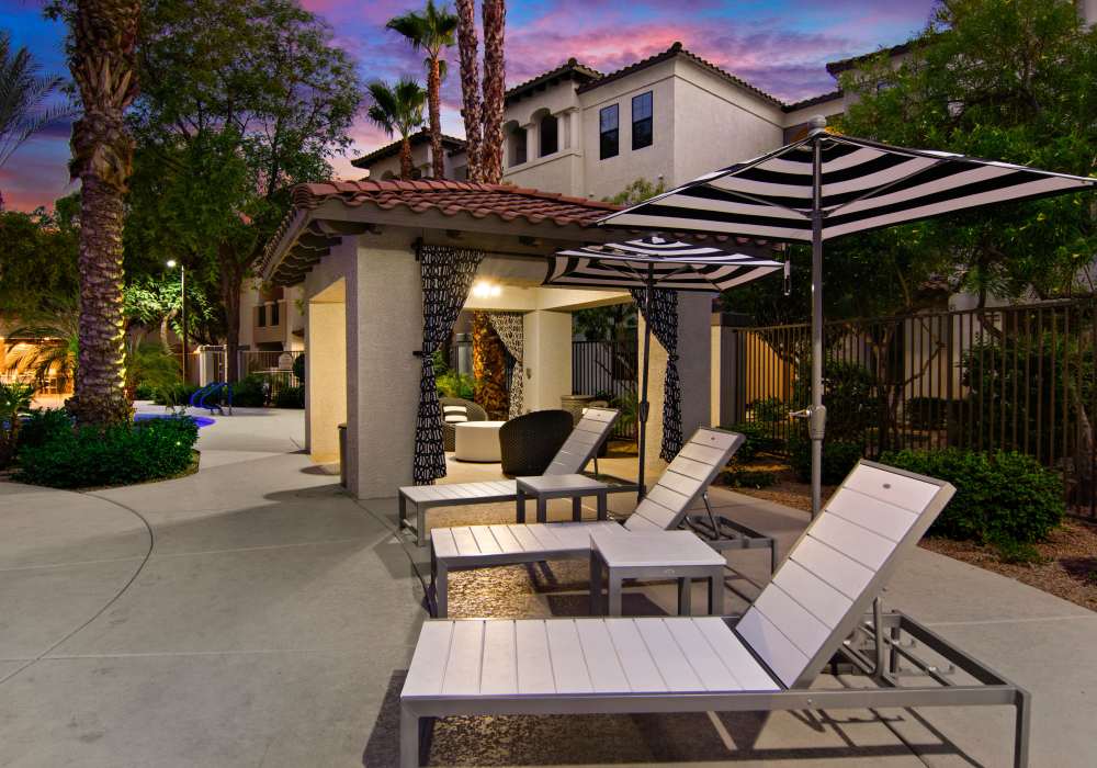 Sun loungers at San Marquis in Tempe, Arizona