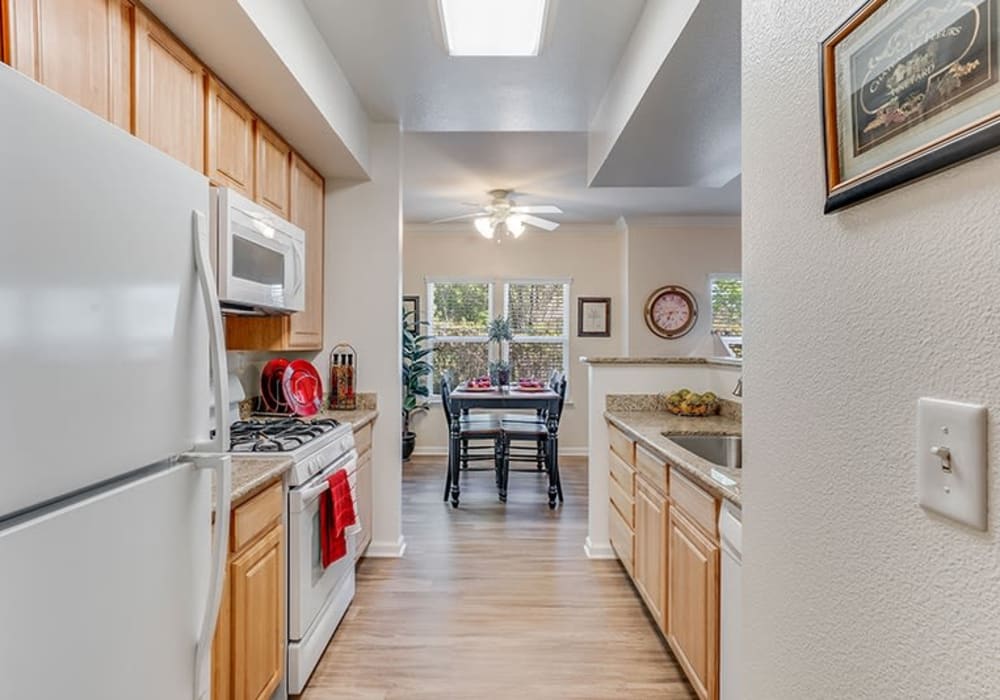 Kitchen leading into the dining room at Bella Rose in Antioch, California