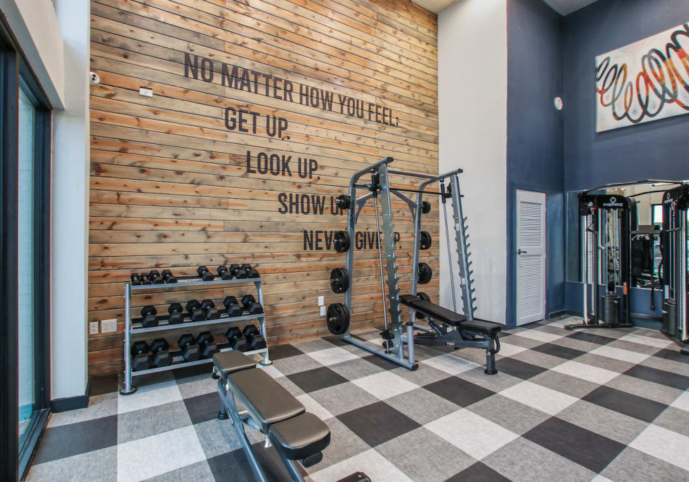 Modern fitness center at Lockhart Apartment Homes in Mesquite, Texas