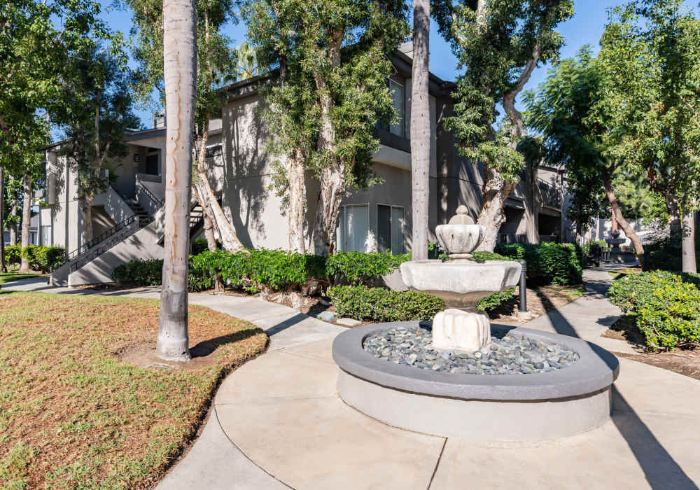  Path leading to the apartment building at Seapointe Villas in Costa Mesa, California