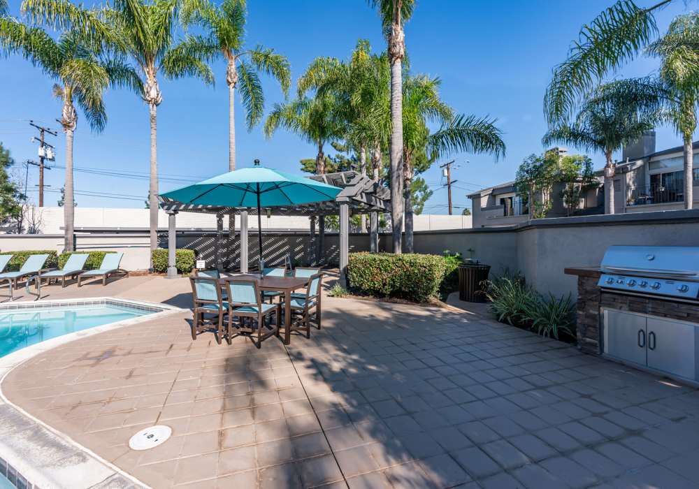 Barbecue area at Seapointe Villas in Costa Mesa, California