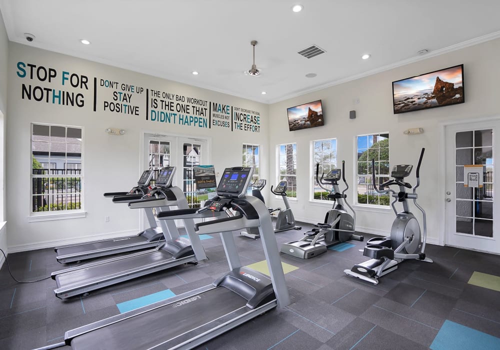 Fitness center with treadmills at The Club at Millenia in Orlando, Florida