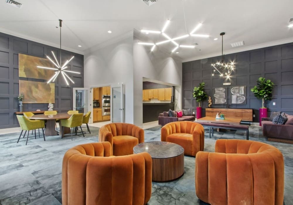 Modern lounge area at Tribeca at Camp Springs in Camp Springs, Maryland