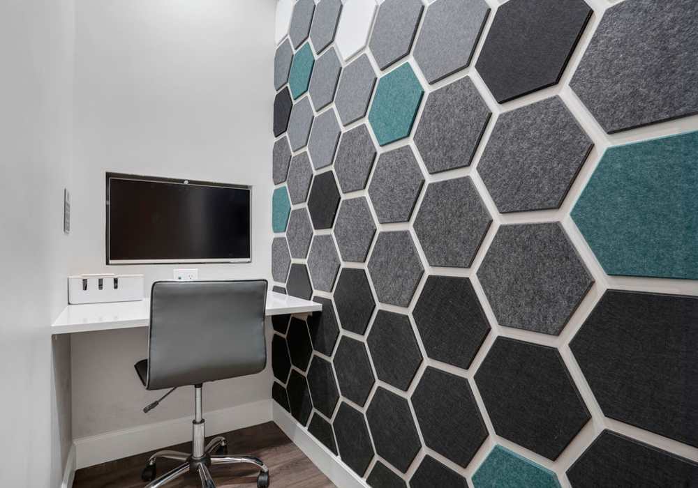 Working desk at Irving Schoolhouse Apartments in Salt Lake City, Utah,