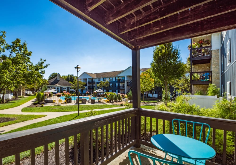 Patio view at Polaris Crossing in Westerville, Ohio