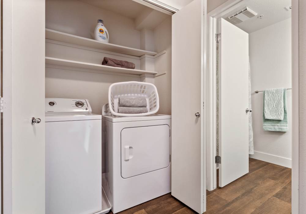 Washer and dryer connections at La Vina Apartments in Livermore, California