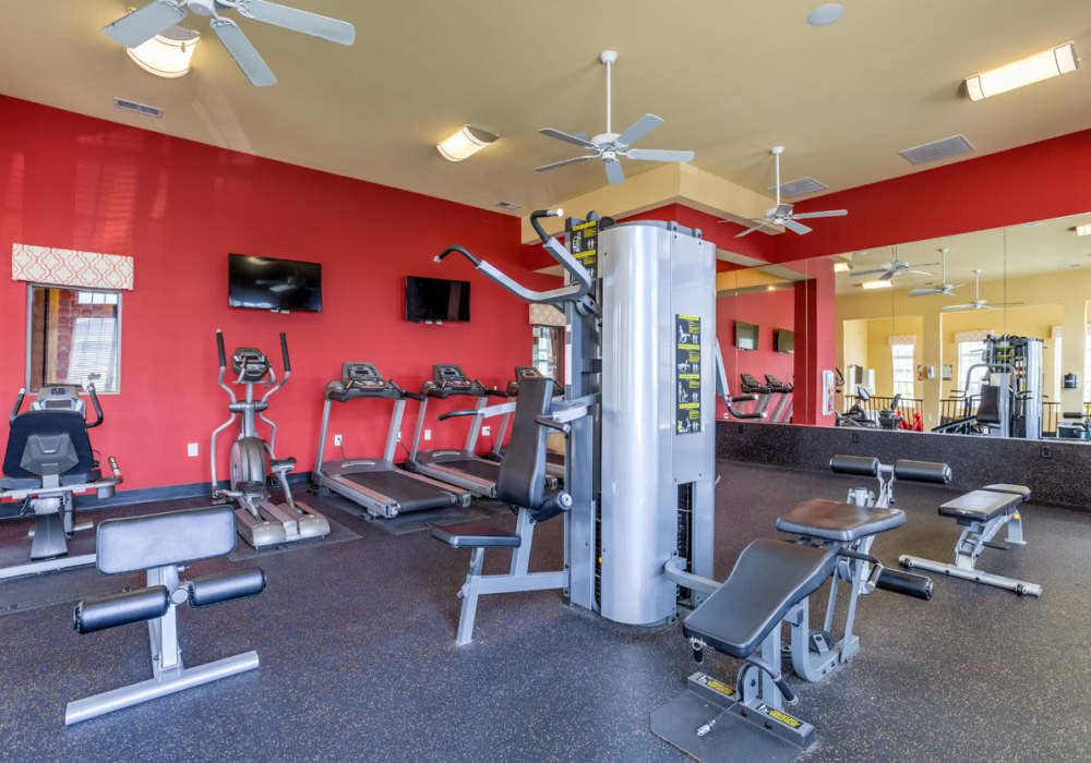 Modern fitness center at Amberton at Stonewater in Cary, North Carolina