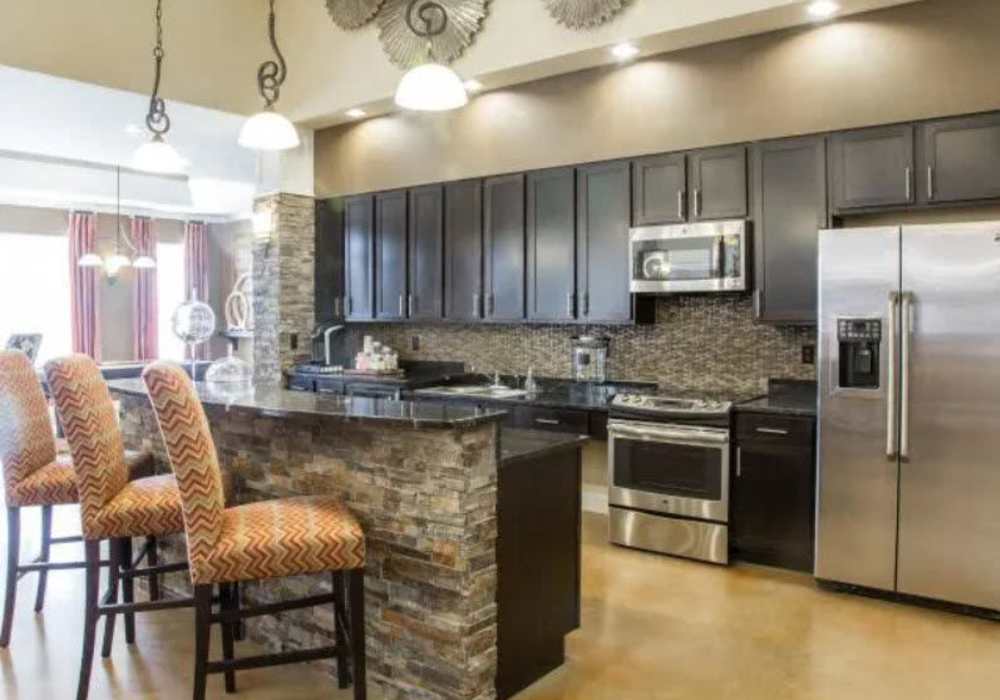 kitchen and party/gathering space located in our spacious luxurious clubhouse