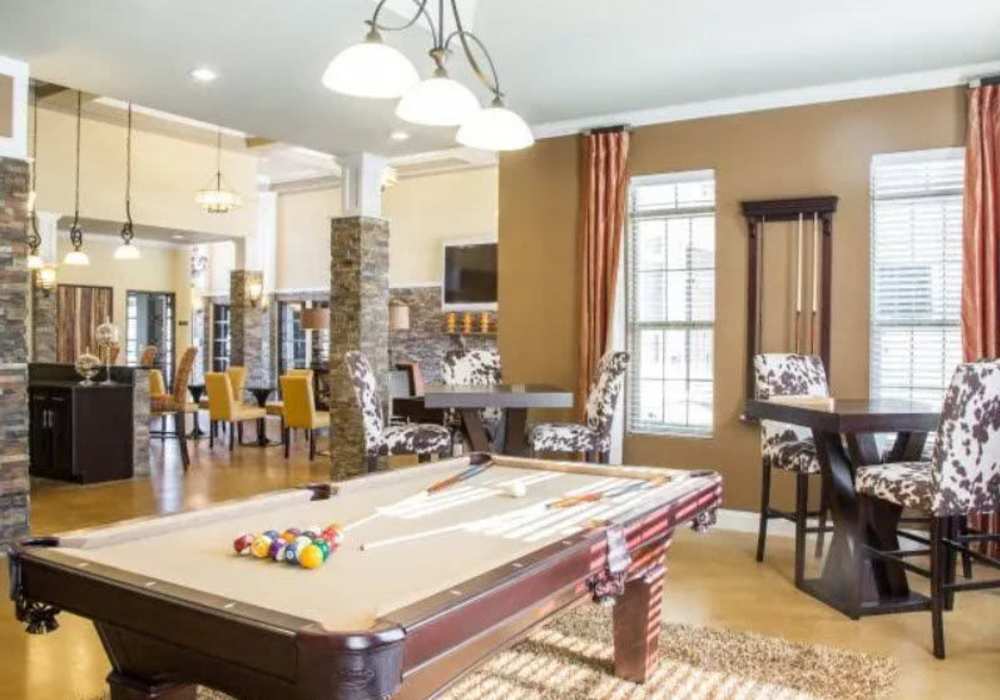 Billiards and shuffleboard in our spacious luxurious clubhouse