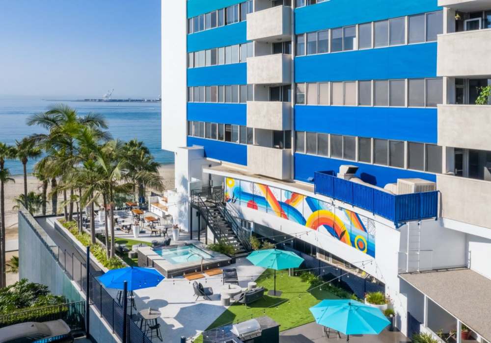 Gorgeous beach view from the residential spaces at 1900 Ocean Apartment Homes in Long Beach,California