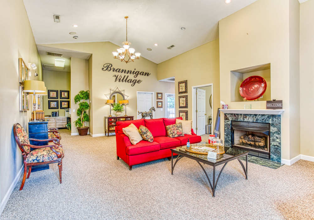 Welcoming clubhouse and grab some complimentary coffee at Brannigan Village in Winston Salem, North Carolina