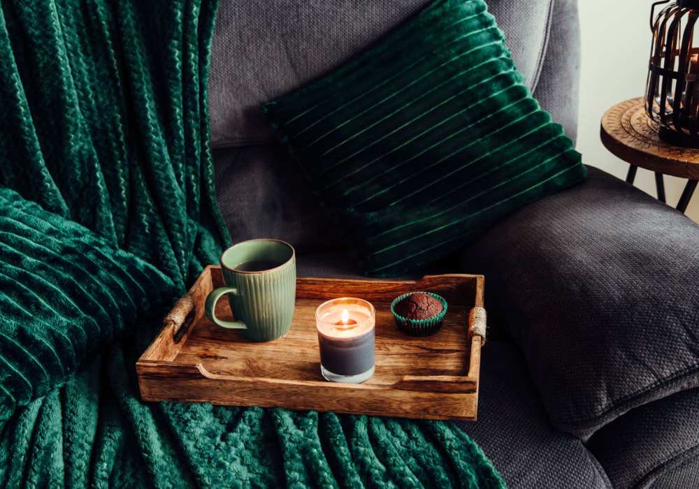 Coffee and a blanket at Center Pointe in Greensboro, North Carolina