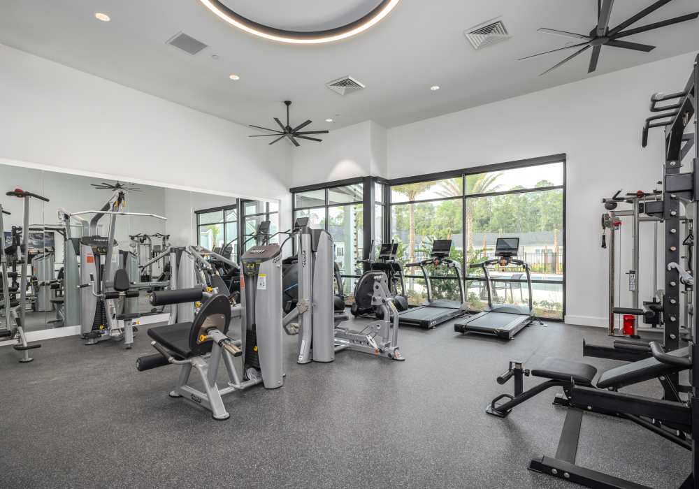 Large fitness center at Cottage Street at eTown in Jacksonville, Florida