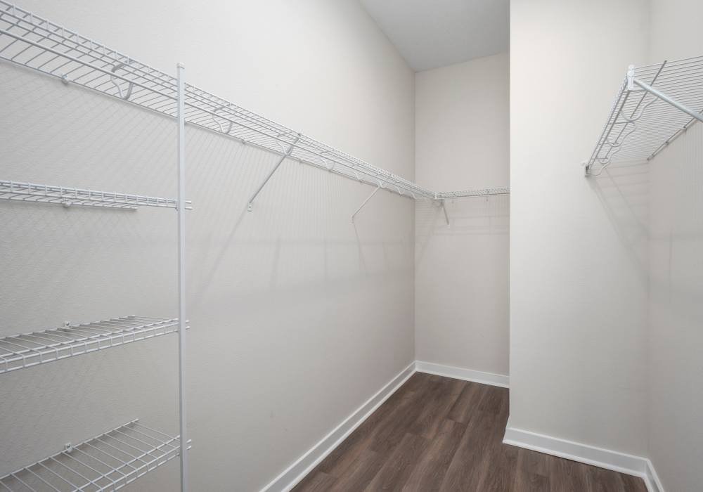 Spacious walk-in closet at Cottage Street at eTown in Jacksonville, Florida