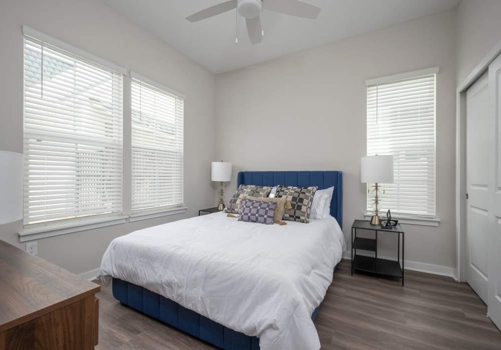 Cozy bedroom at Cottage Street at eTown in Jacksonville, Florida