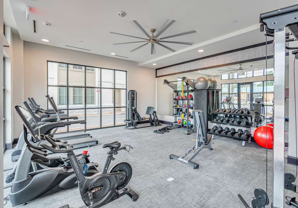 Fitness center at The Addie in Savannah, Georgia