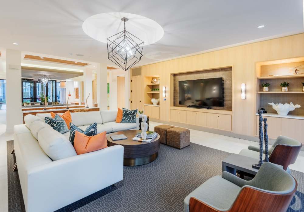 Living room at The Reverie at Lake Boone in Raleigh, North Carolina