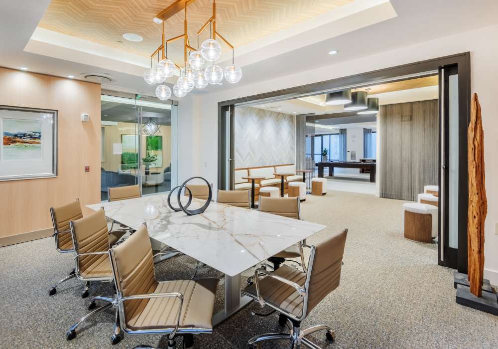 Meeting room at The Reverie at Lake Boone in Raleigh, North Carolina