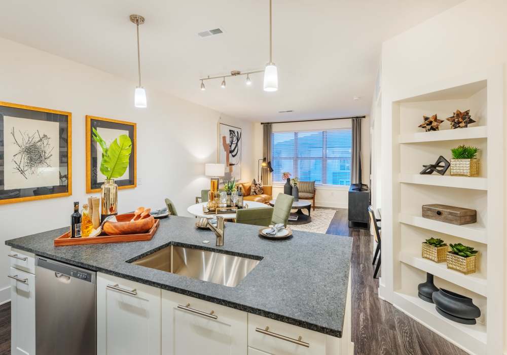 Kitchen with sink at The Reverie at Lake Boone in Raleigh, North Carolina