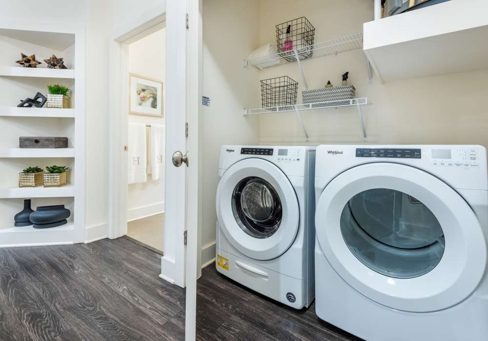 Washer and dryer at The Reverie at Lake Boone in Raleigh, North Carolina