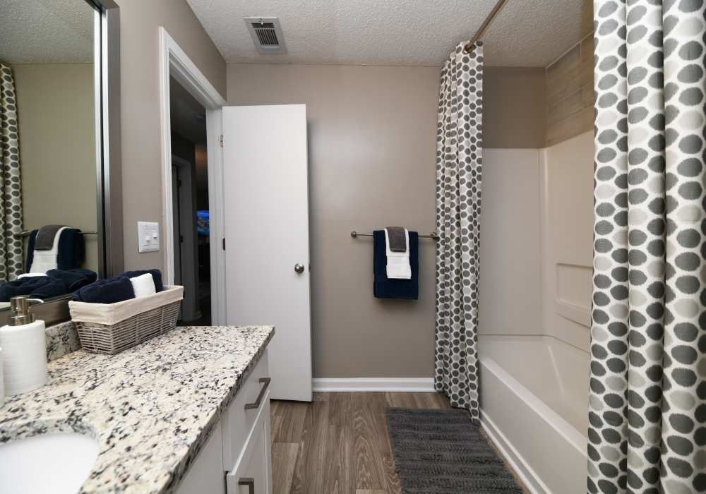 Modern bathroom at Nova at Biltmore Park in Arden, North Carolina