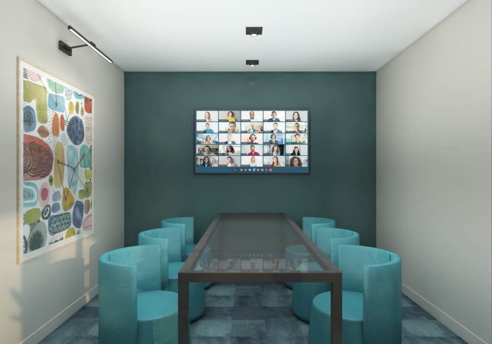 Spacious business center at Zinc 1501 in Sacramento, California