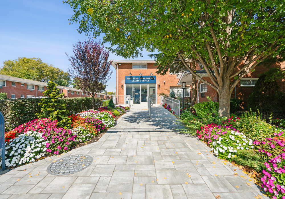 Leasing office entrance at Eagle Rock Apartments at Mineola in Mineola, New York