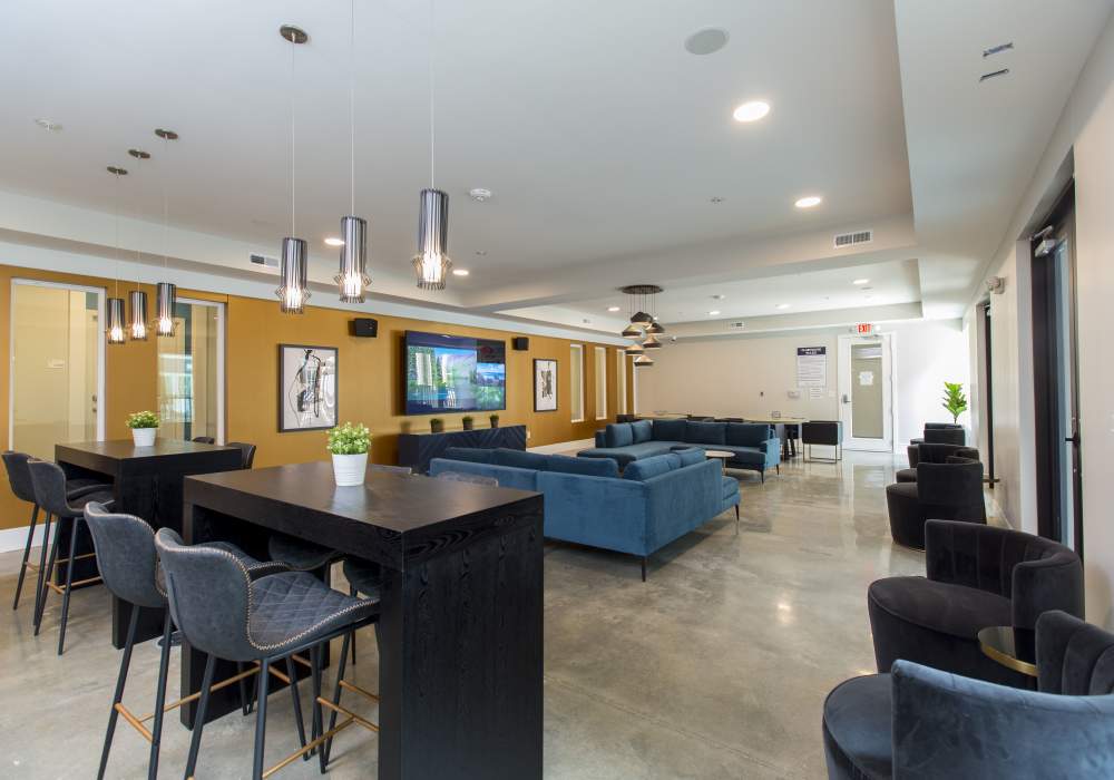 Clubhouse with ceramic flooring at Altair At The Heights in Richmond Heights, Missouri 