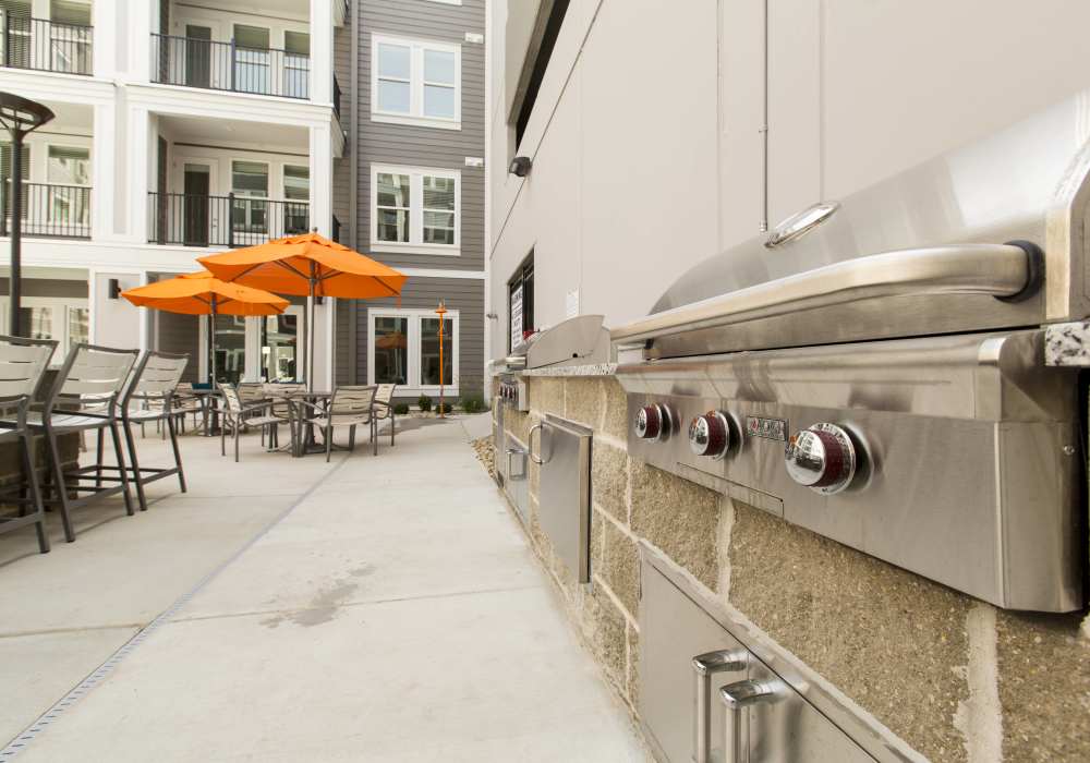 Grilling station area at Altair At The Heights in Richmond Heights, Missouri