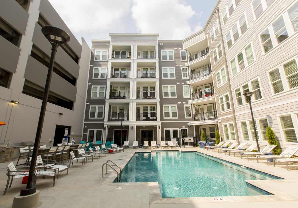 Large swimming pool at Altair At The Heights in Richmond Heights, Missouri