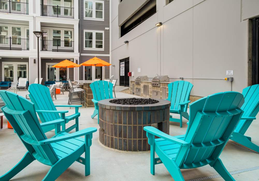 Outside fire pit area at Altair At The Heights in Richmond Heights, Missouri