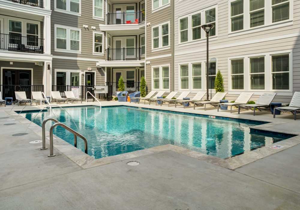 Pool with two side entrance at Altair At The Heights in Richmond Heights, Missouri 