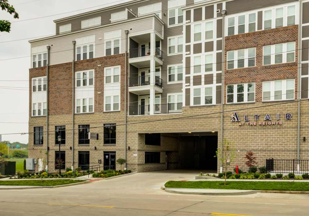 Community garage entrance at Altair At The Heights in Richmond Heights, Missouri 